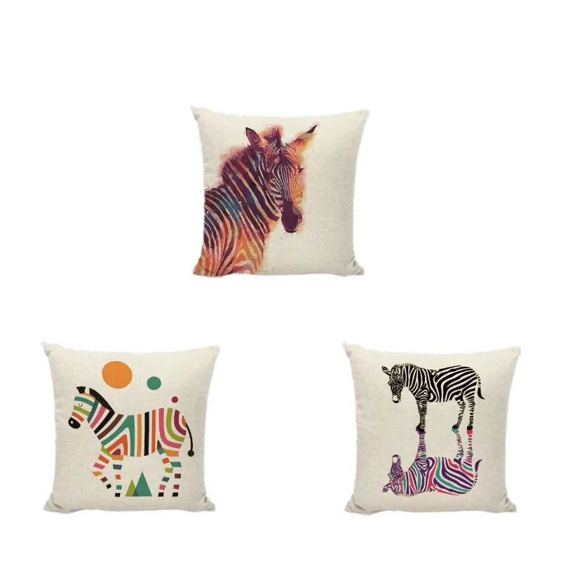 Hot Sale Zebra Throw Pillow Case Geometric Black And White Zebra