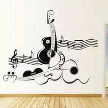 DCTOP Kreative Abstrakten Gitarre Und Violine Wandaufkleber Musiknote Wohnzimmer Dekorative Vinyl Wandtattoo