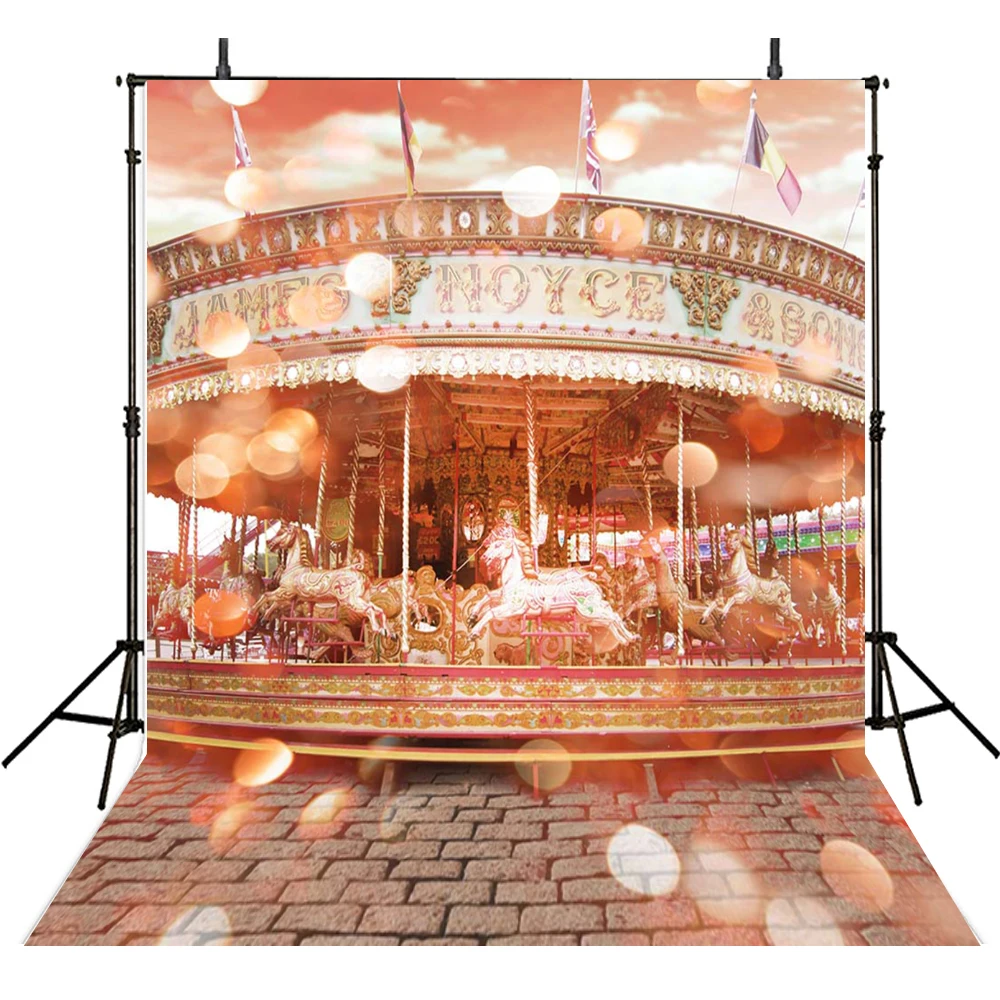 

Children Photography Backdrops Carousel Backdrop For Photography Amusement Park Background For Photo Studio Foto Achtergrond