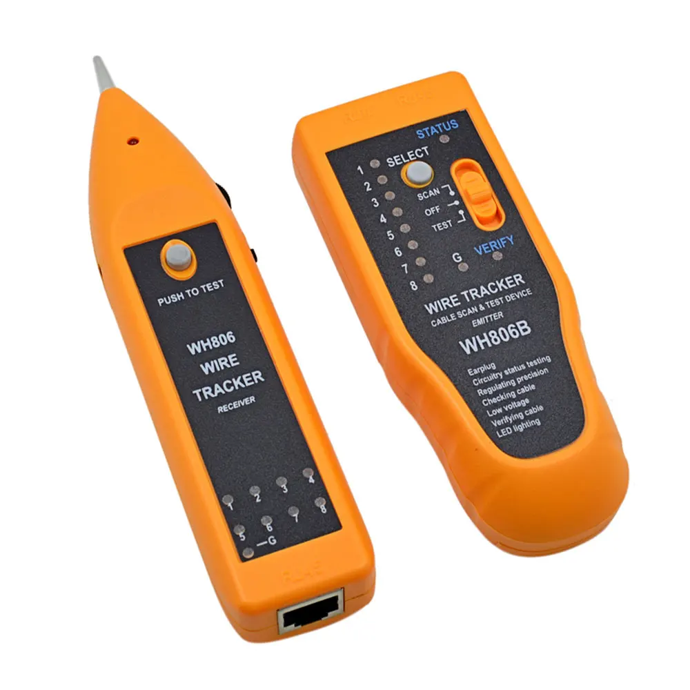 

WH806B Telephone Wire Tracker LAN Network Cable Tester for Cat5 Cat5E Cat6 RJ45 RJ11 Electrical Line Finding Sequence Test Tool