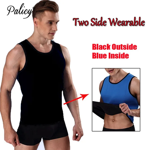 Palicy Neoprene Zipper Waist Trainer Vest Corset Shapewear Body Shaper Slimming Belt Workout Muscle Underwear Tops Men T-shirt