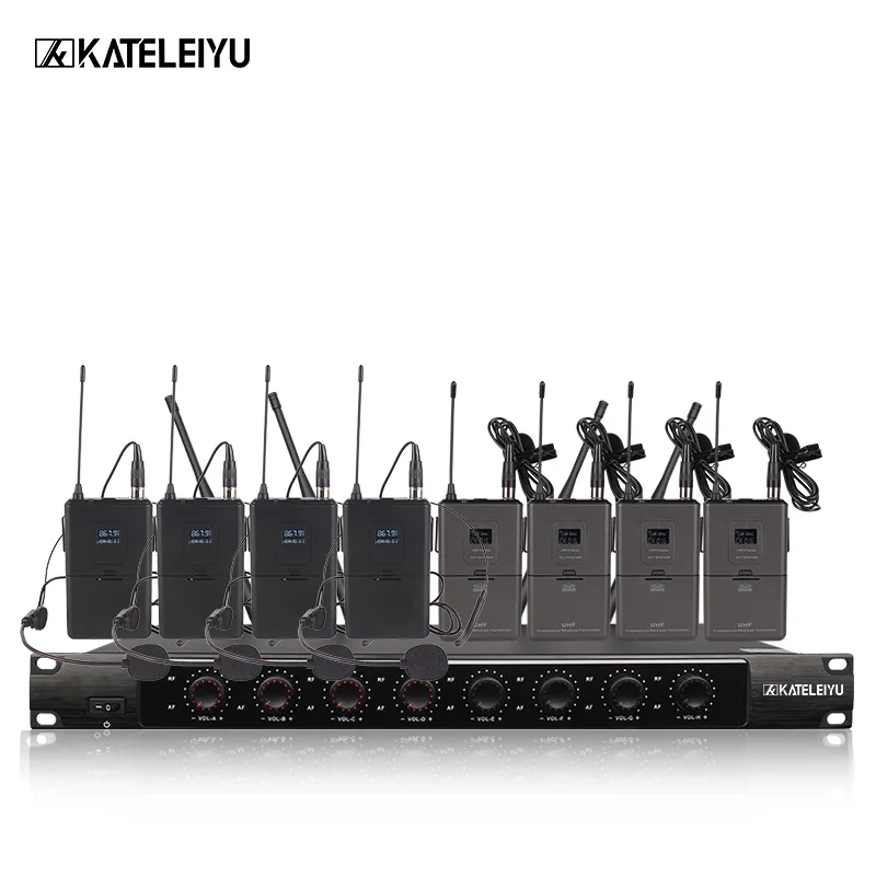 

System 8600D Professional Wireless Microphone 8 Channel Professional VHF 8 Stage Karaoke Microphone Handheld Wireless Microphone