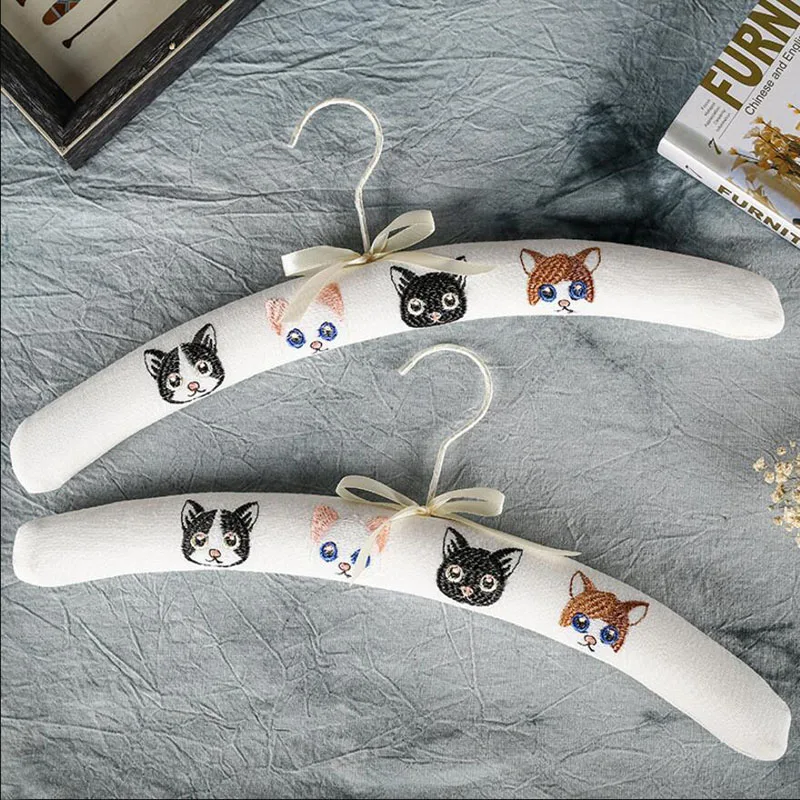 10 Pcs High Grade Cute Cat White Fabric Hanger for Wedding Dress