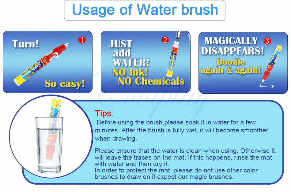 Волшебная вода портативная раскраска и волшебная ручка доска для рисования многоразовые каракули книга обучающие игрушки для детей подарок на день рождения Рождество