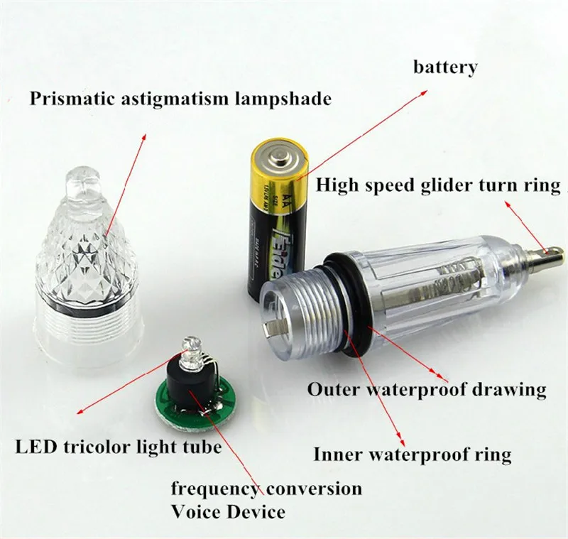 Outdoor Lighting Fishing Lure Flash LED Light Spoon Bass Halibut