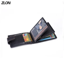 ZLON New Sale Fashion Männer Haspe Abdeckung Kreditkarte Taschen Leder geldbörse Bank 16 ID Karte Fall Geschäfts Karte Schwarze Geldbörse K110