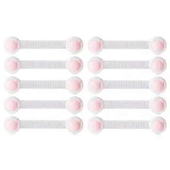

YHYS 10pcs Child Kids Baby Safety Locks Cabinet Door Fridge Drawer Cupboard Adhesive Lock Latch-pink
