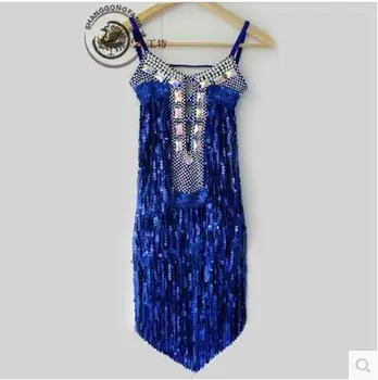 

New style Latin dance costume spandex sequins tassel latin dance competition dresses for women child latin dance dress S-4XL