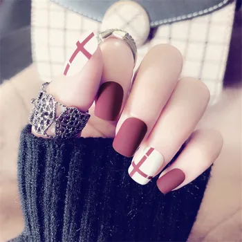 

New fashion popular 24pcs fake nails feel matte matte bride nail patch nail artificial art acrylic manicure tools