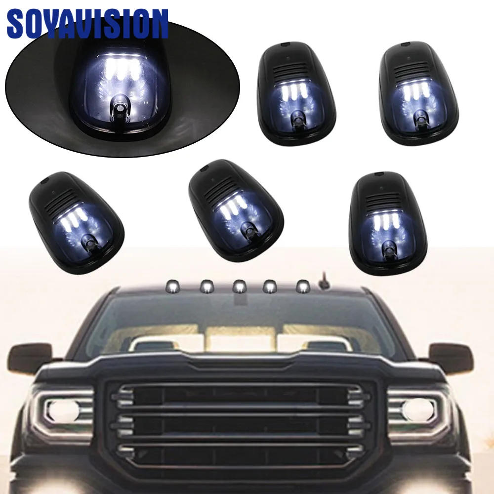 

5 Pcs Car-styling White Lights Marker 9 LED Car Roof Cab For Ford Truck SUV Car Led Lights Amber LED Cab Roof Top Marker Running