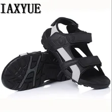 IAXYUE/кожаные сандалии; мужские пляжные сандалии; дышащие Нескользящие пляжные мужские Вьетнамки; Молодежная Уличная Повседневная обувь; сезон лето