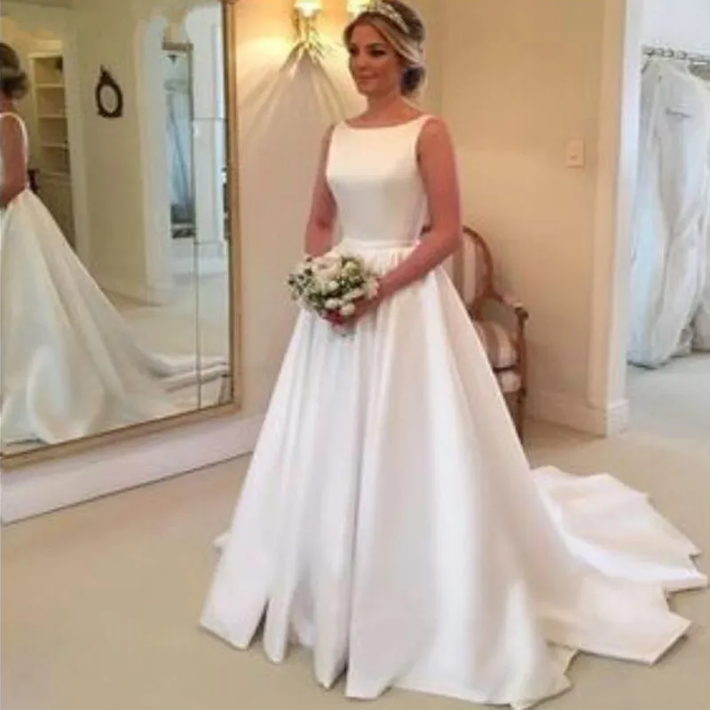 New Arrival A Line Boho Wedding Dresses 2019 Simple Sexy