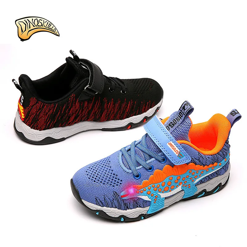 Spring Boys Glowing Sneakers Dinosaur Led Light Shoes Kids Mesh Breathable Sport Shining Baby Trainers Children's Shoes Spring Boys Glowing Sneakers Dinosaur Led Light Shoes Kids Mesh Breathable Sport Shining Baby Trainers Children's Shoes