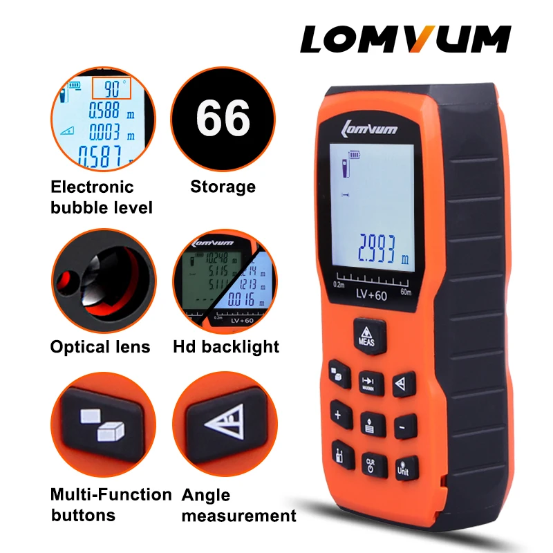 Beste Kopen LOMVUM Measurer Range Finder Lazer Metreler Tape Medidor