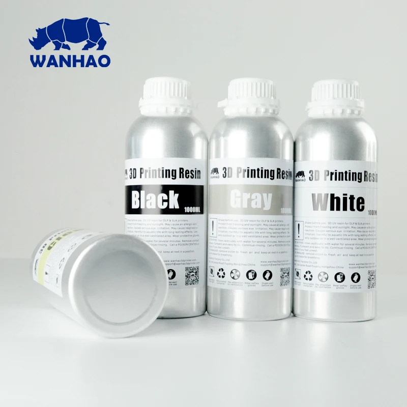 Wanhao 1000 мл Высококачественная однотонная 3d печать серая белая прозрачная