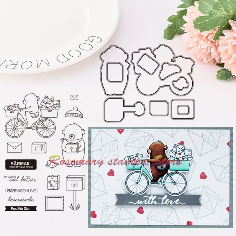 

Rosemary stamps Clear Bärmail Metal Cutting Dies and stamps DIY Scrapbooking Card Stencil Paper Craft Handmade Album Handbook
