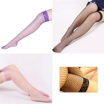

Plaid Sexy Stockings New 2017 Women Thigh High Sexy Lingerie Sheer Lace Net Fishnet Stockings valentine's day Fishnet medias