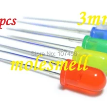 500 шт 5 значение 3 мм рассеянный красный, желтый, синий, зеленый, белый R, G, B, W, Y, светодиодный 100 шт каждого цвета