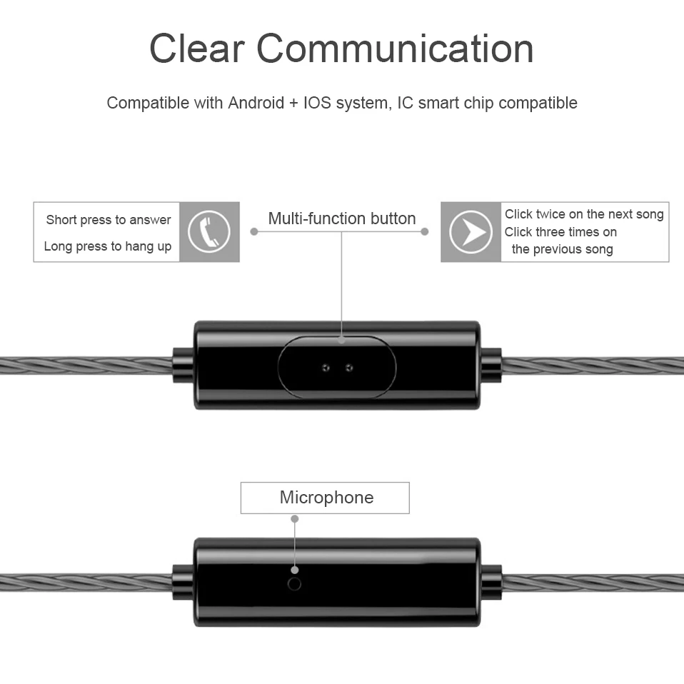 In Ear Headphones Wired With Microphone Noise Cancelling Music Earpieces Sports Earbuds Earphone Gaming Headset Stereo Earphones (4)