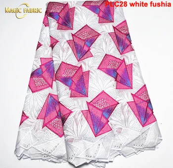 

High Quality African Swiss Voile Laces Switzerland 100% Cotton Latest Swiss Voile Lace 2017 Fabric For Evening Dresses PLC28