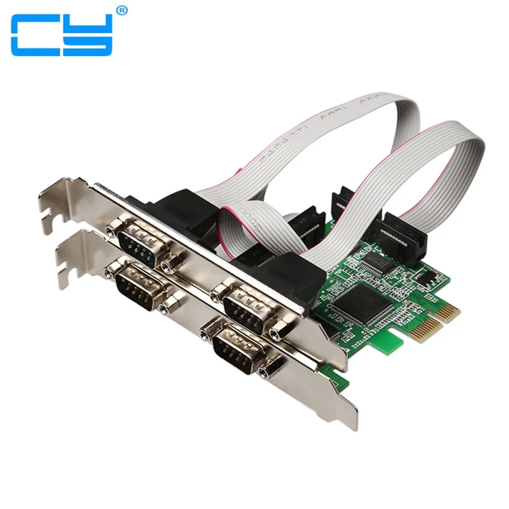 

4 Portas RS232 COM DB9 de Porta Serial para PCIe PCI Express para Adaptador de Cartao de 4 portas Serial RS232 TX382 chipest