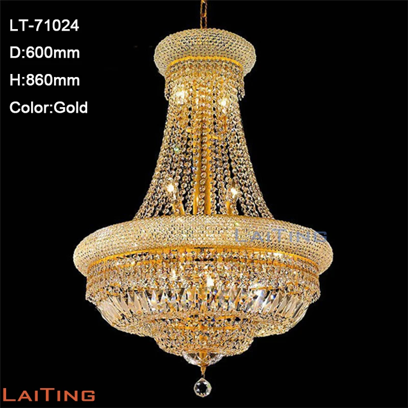 Laiting Lighting 71024 диаметр 60 см классическое золото K9 фойе хрустальная люстра осветительная арматура для гостиной