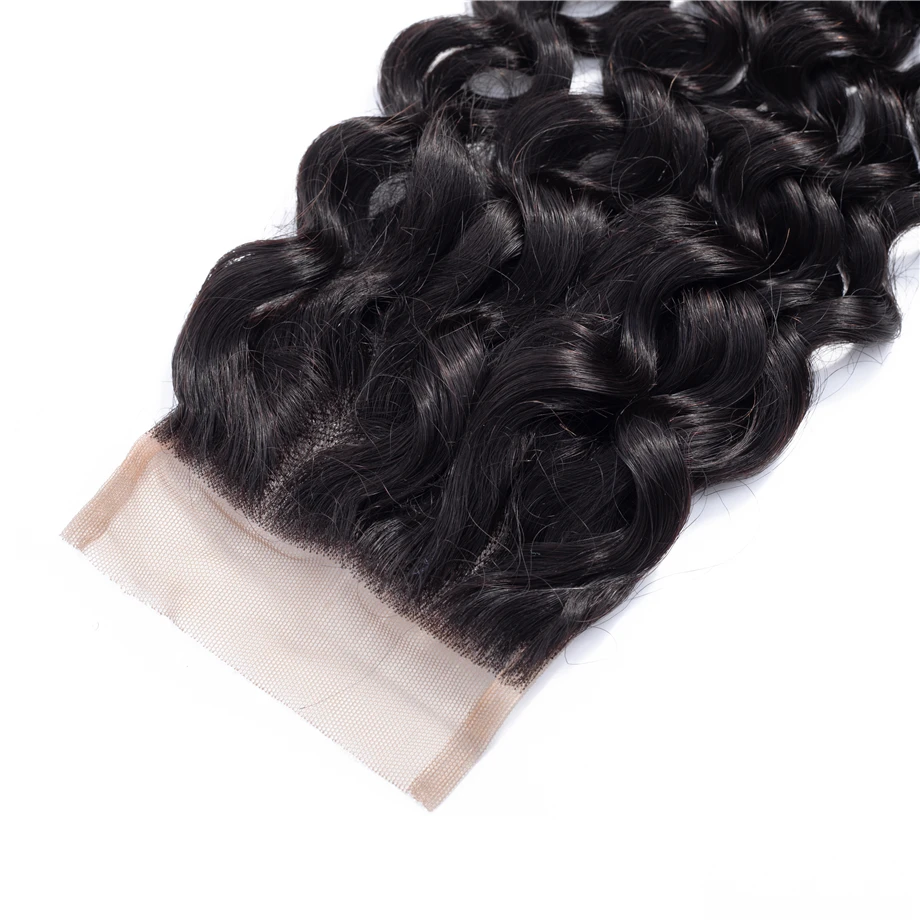 Волнистые пучки с закрытием натуральные бразильские волосы плетение пучки с закрытием Remy человеческие волосы для женщин Weavon