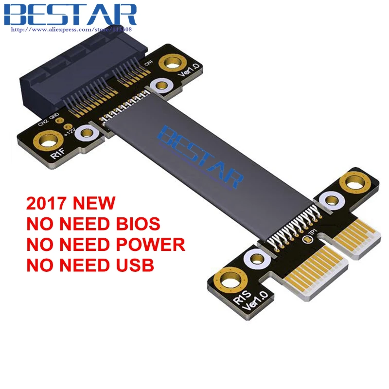 8G/bps PCIe Gen3.0 x1 To x1 Male to Female graphics card Extension cable 25cm 35cm 45cm 55cm 1ft  PCI-E x1 16x PCI-Express 3.0