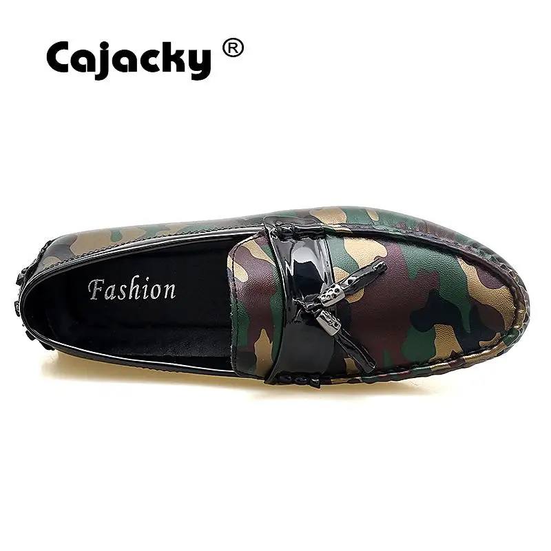 Cajacky новые мужские лоферы большие размеры 47 46 камуфляжные Мокасины с бахромой