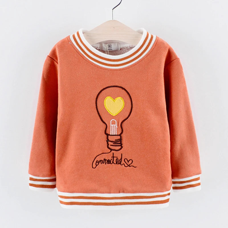 Casual Boys Girls Sweatshirts Without Hooded O Neck Pullovers Cotton