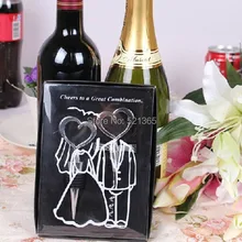 240 шт/партия(1 упаковка = 2 шт) в форме сердца большое сочетание штопор для вина и стопор наборы для свадьбы сувениры подарок