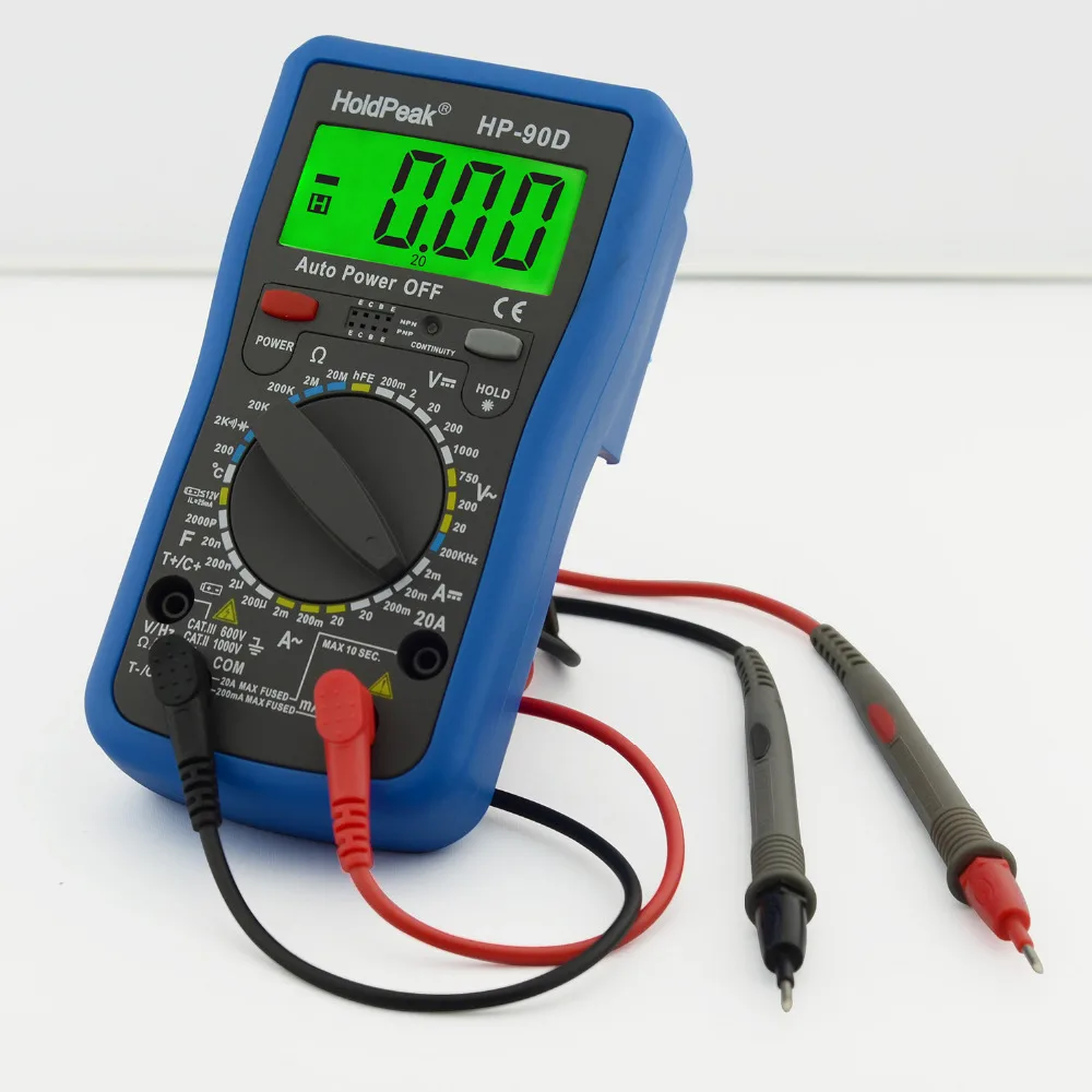 Цифровой мультиметр Multimetro HoldPeak HP 90D 1000 В с диодом/hFE/сопротивлением/емкостным