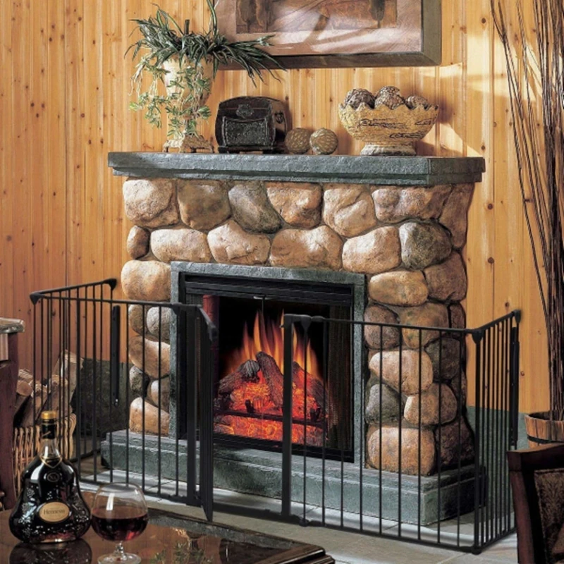 Auto-Safety-BBQ-Fire-Fireplace-Metal-Safety-Gate-With-Door-Latch-Lock-Black_9_800x800