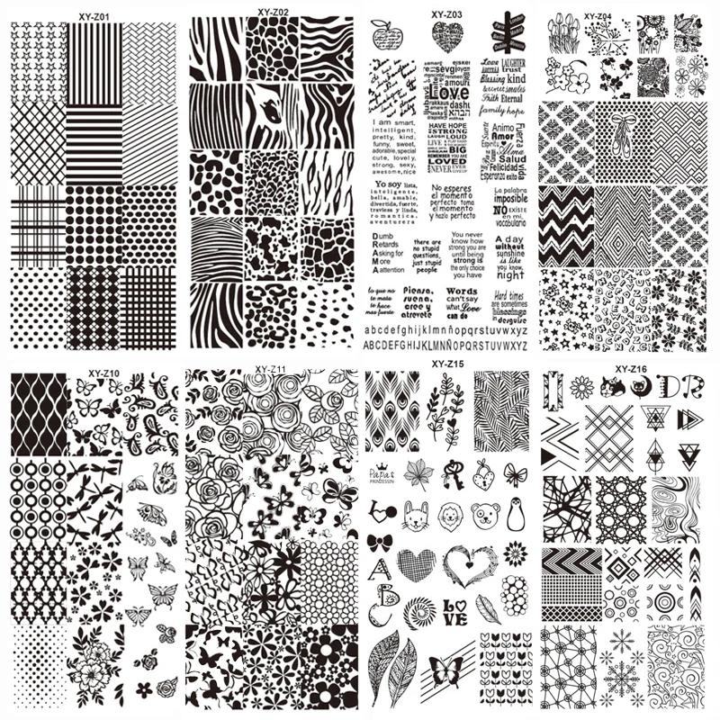 

New Assorted Designs Nail Art Metal Plate Image Stamping Plates DIY Manicure Printing Template Plate Tool XYZ01-16