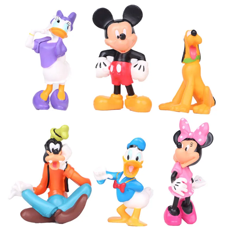 Детские игрушки Disney 6 шт./компл. милые мини Клубные Микки Маус Минни Дональд Дак