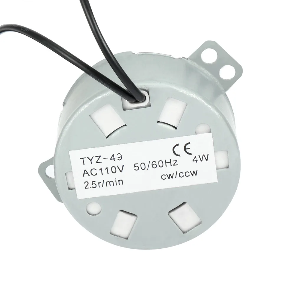

UXCELL High Quality 1Pcs Synchronous Motor 110V AC 50/60Hz 2.5RPM CW/CCW Torque 4W Turntable Gear Box for Microwave Oven Valves