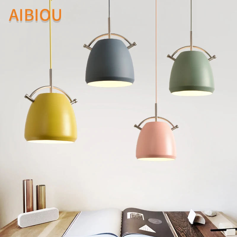 

AIBIOU Designer LED Pendant Lights For Dining Colorful Pendant Lamp E27 Bar Light Kitchen Hanging Lighting Fixtures