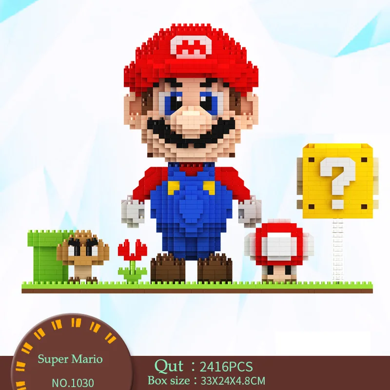 Kopen 2019 populaire ontwerp Super Marios Bouwsteen vier Kleur Kiezen Blokken Toy 2000pcs diamant blok Doos Pakket