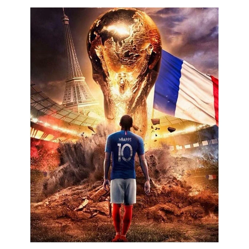 

5D diy Diamond Painting French Kylian Mbappe Cross Stitch Full Square diamond embroidery Mosaic pattern beaded embroidery C264