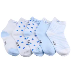 10 шт./лот = 5 пар хлопок Детские Носки новорожденных носки-тапочки для мальчиков и девочек короткие носки