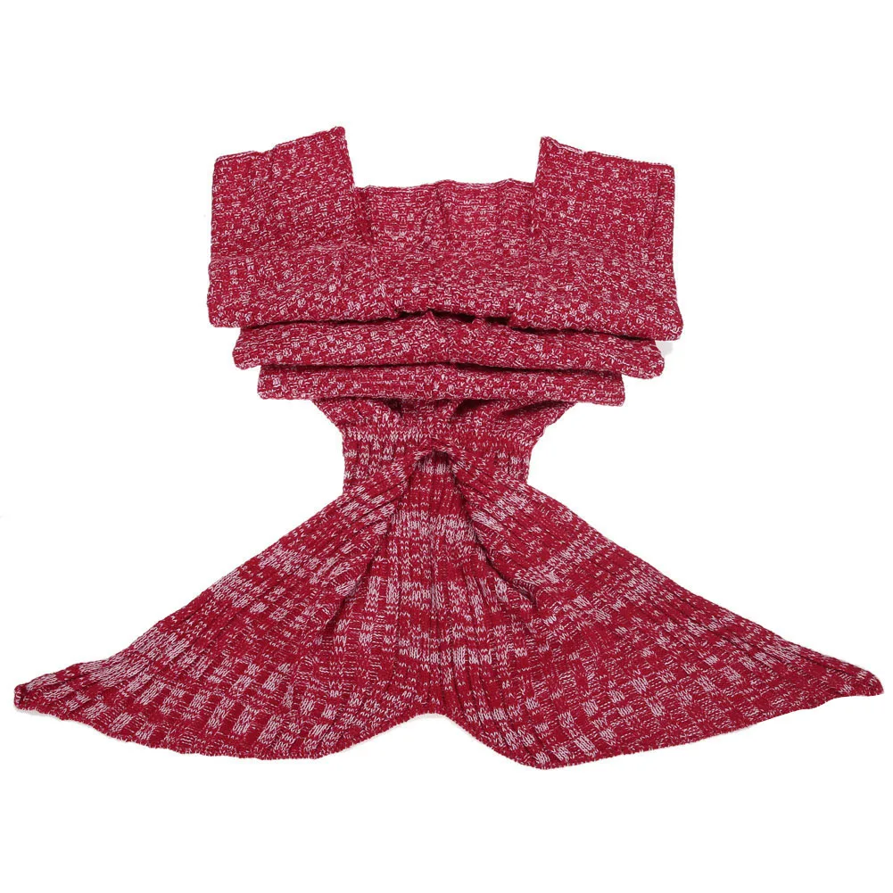 Модное вязаное одеяло «хвост русалки» для взрослых и детей, мягкий спальный мешок - Цвет: Adult 1