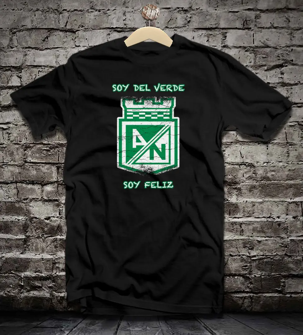 Atletico Nacional Colombia Distressed Футболка Camiseta Джерси черно белые цвета 2018 Новая