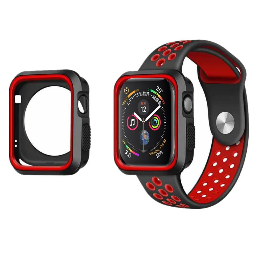 Чехол для Apple Watch, ремешок, чехол 42 мм, 38 мм, iwatch series 4, 3, 2, 1, ремешок 44 мм, 40 мм, аксессуары, рамка, силиконовый защитный чехол