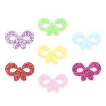 

120Pcs Mixed Colors Glitter Bowknot Fabric Patches Butterfly Felt Applique for Crafts Clothes DIY Hair Bow Accessories K87