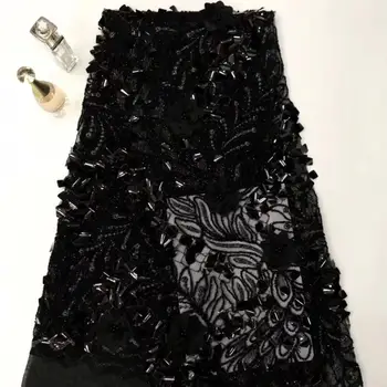 

Lake blue, green Sequins Nigerian Lace Fabric Dubai Embroidered French Tulle Lace Latest African Lace Fabric 2019 r black(7-19