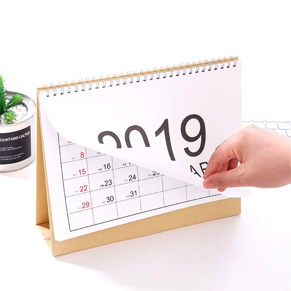 

2019 Table calendar Non-printing simple planner dairy schedule Creative Multifunction Calendar wall Decorative gift