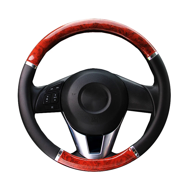Для Mazda CX 3 4 5 7 6 MPV 9 с дизайном под дерево Chrome Trim/Чехол рулевого колеса автомобиля| |