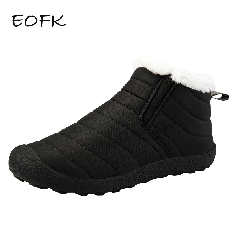 

EOFK Women Boots Womens Ankle Boots With Short Plush Casual Flat Shoes Comfortable High Top Solid Warm Winter Shoes Woman