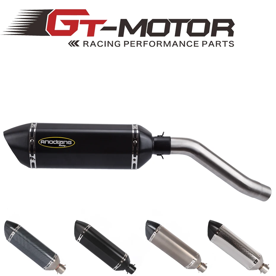 GT Motor -FOR KAWASAKI Z750 Z 750 2010-2014 Carbon Fiber Exhaust Muffler Pipe Link middle Escape SLIP ON | Автомобили и мотоциклы
