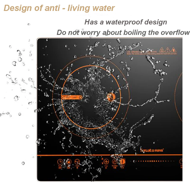 Двойная индукционная плита светло-волновая нагревательная плита 2400 Вт Двусторонняя Радиолокационная плита Бытовая Встроенная Радиолокационная плита DT-400KB